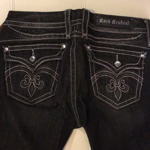 Rock Revival black distressed jeans